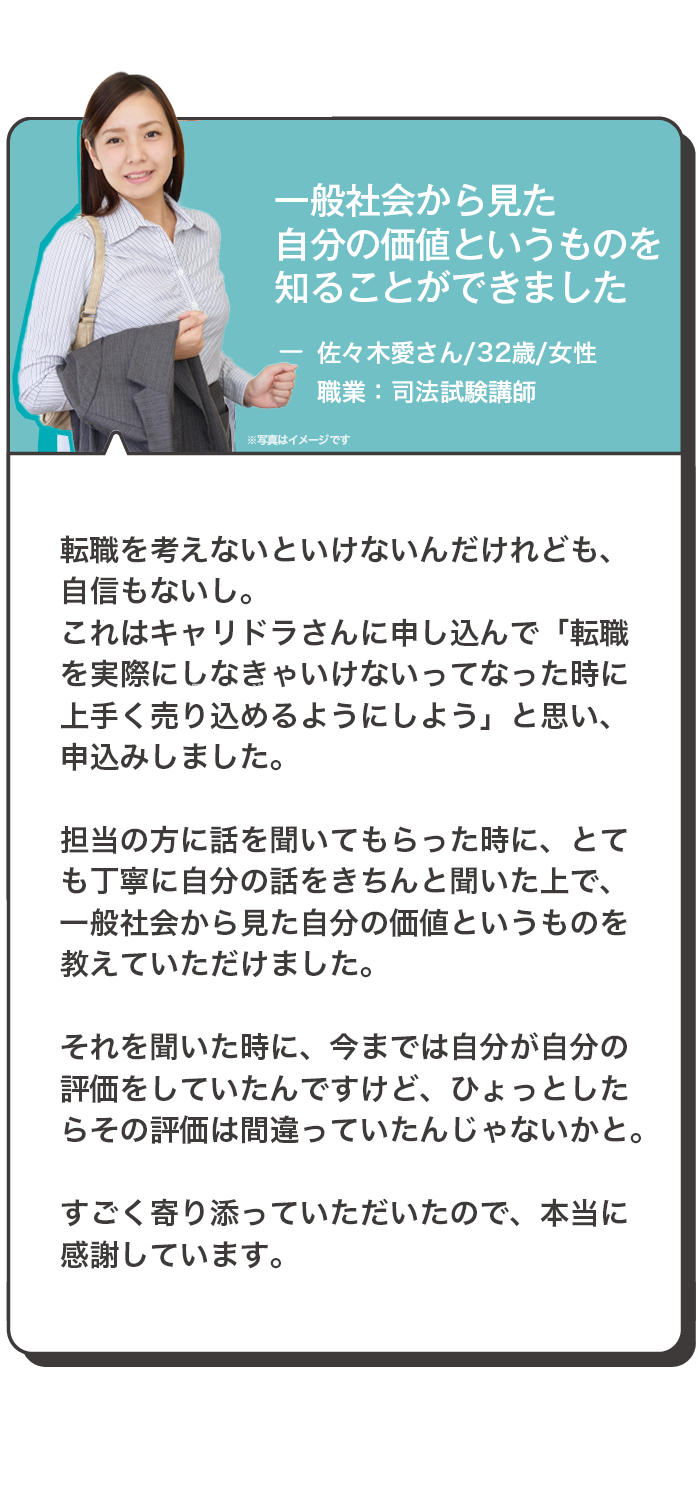 一般社会から見た自分の価値というものを知ることができました。
              