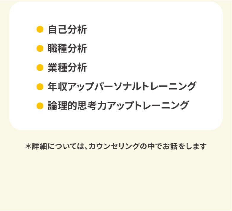 自己分析/職種分析/業種分析/キャリアトレーニング/論理的思考力アップトレーニング